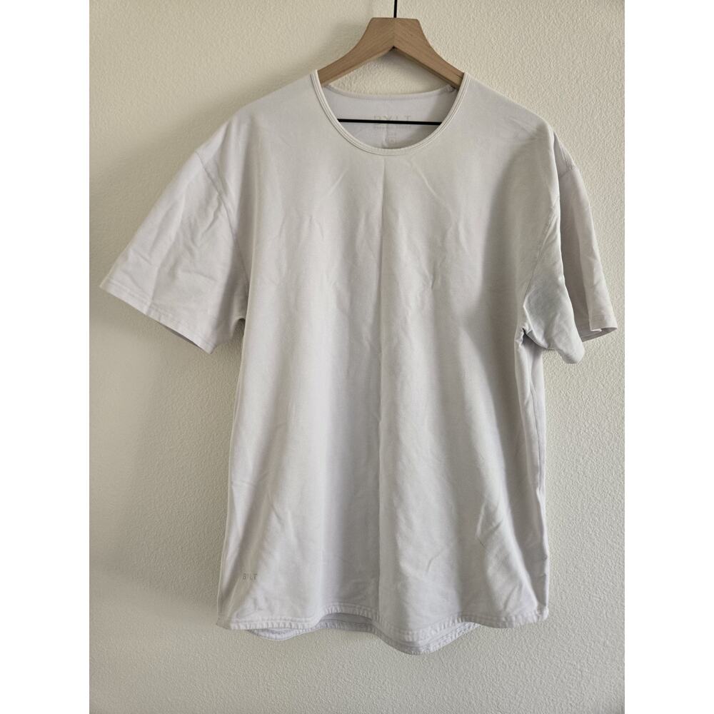 BYLT Shirt Mens XL White Drop Cut Lux Stretch Crewneck Tagless Tee Casual
